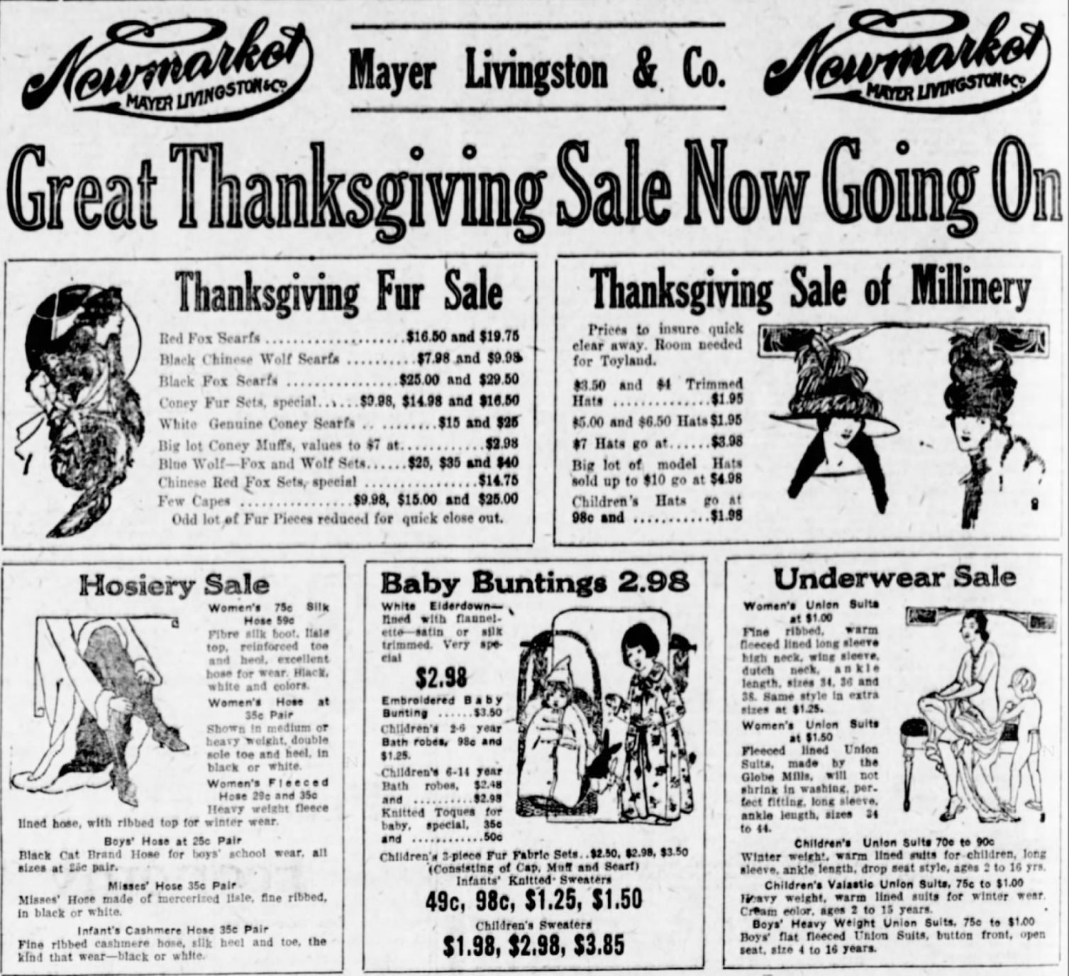 Mayer Livingston & Co. Thanksgiving sale